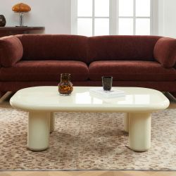 Table basse MOXY finition laquée brillante blanche 120cm