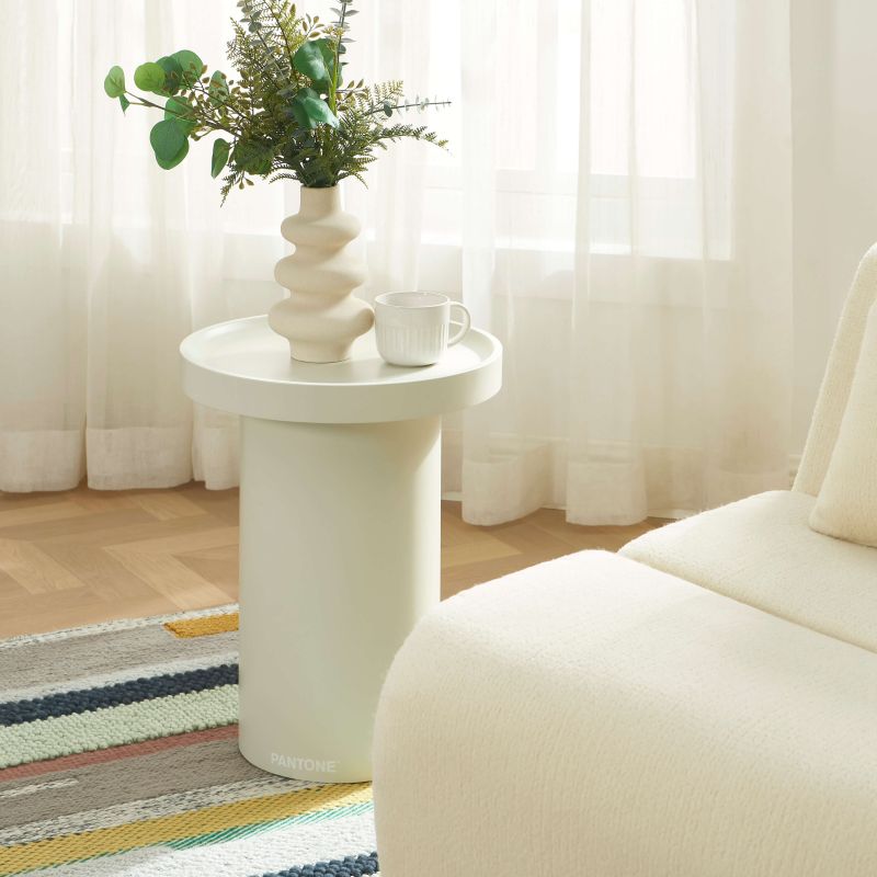 Table d'appoint PANTONE finition laquée mate beige sable 40cm