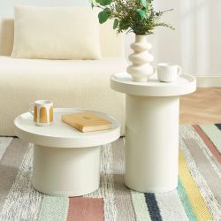 Table d'appoint PANTONE finition laquée mate beige sable 40cm