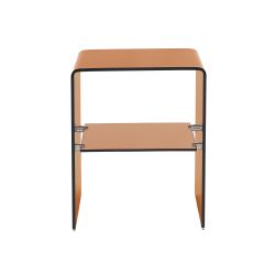 Table de chevet GINZA verre trempé ambré