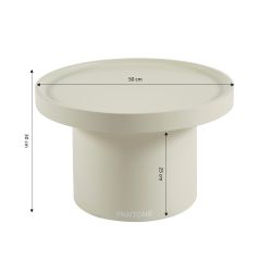 Table d'appoint PANTONE finition laquée mate beige sable 50cm