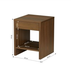 Table de chevet LIMA effet noyer 1 tiroir