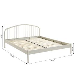 Lit PANTONE 160x200 métal beige sable sommier inclus
