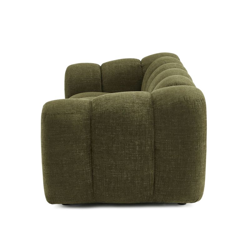 Canapé SUNNY 2 places tissu tweed vert