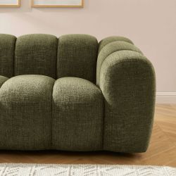 Canapé SUNNY 3 places tissu tweed vert