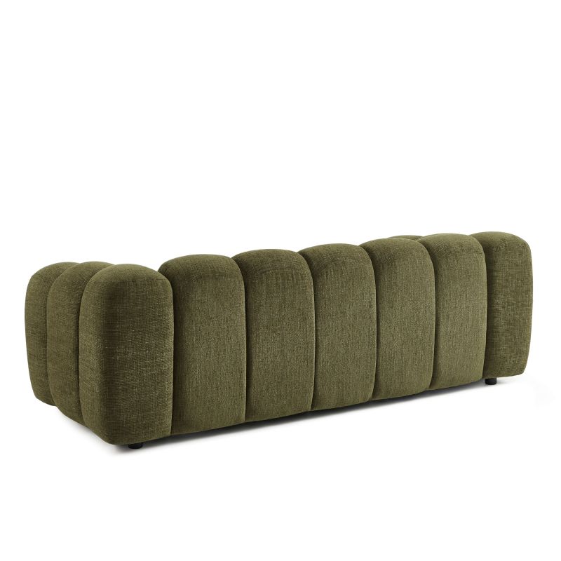 Canapé SUNNY 3 places tissu tweed vert