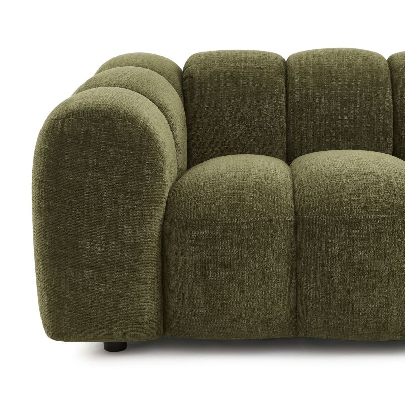 Canapé SUNNY 3 places tissu tweed vert