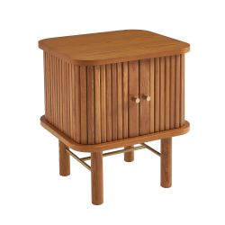 Table de chevet ERNEST frêne foncé portes tambour