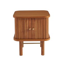 Table de chevet ERNEST frêne foncé portes tambour