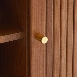 Meuble TV ERNEST frêne foncé portes tambour 150cm