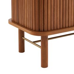 Meuble TV ERNEST frêne foncé portes tambour 150cm