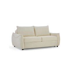 Canapé droit convertible express PALLA 3 places tissu chenille beige
