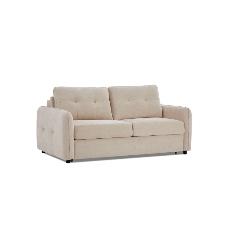 Canapé droit convertible express IMPA 3 places tissu chenille beige
