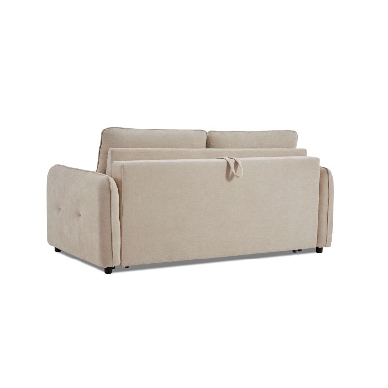 Canapé droit convertible express IMPA 3 places tissu chenille beige