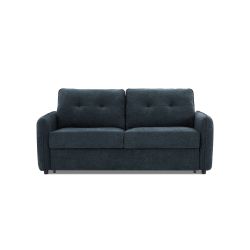 Canapé droit convertible express IMPA 3 places tissu chenille bleu canard