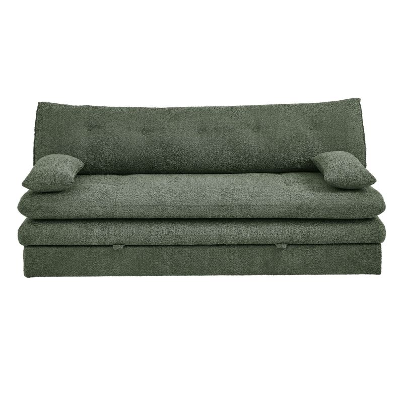 Banquette convertible KIARA 3 places tissu bouclette vert