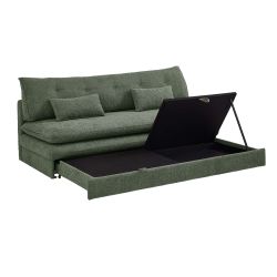 Banquette convertible KIARA 3 places tissu bouclette vert