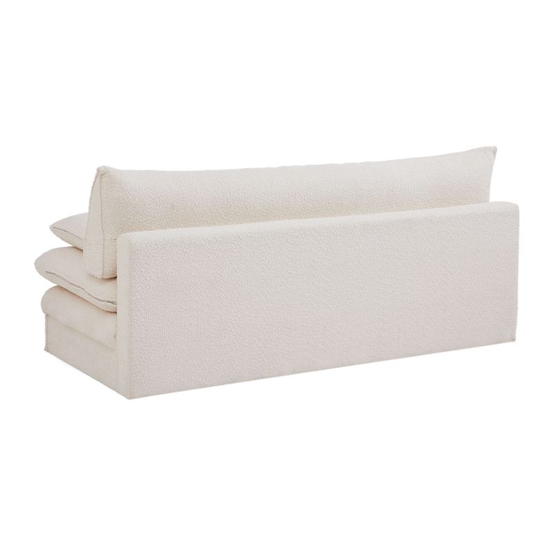 Banquette convertible KIARA 3 places tissu bouclette beige
