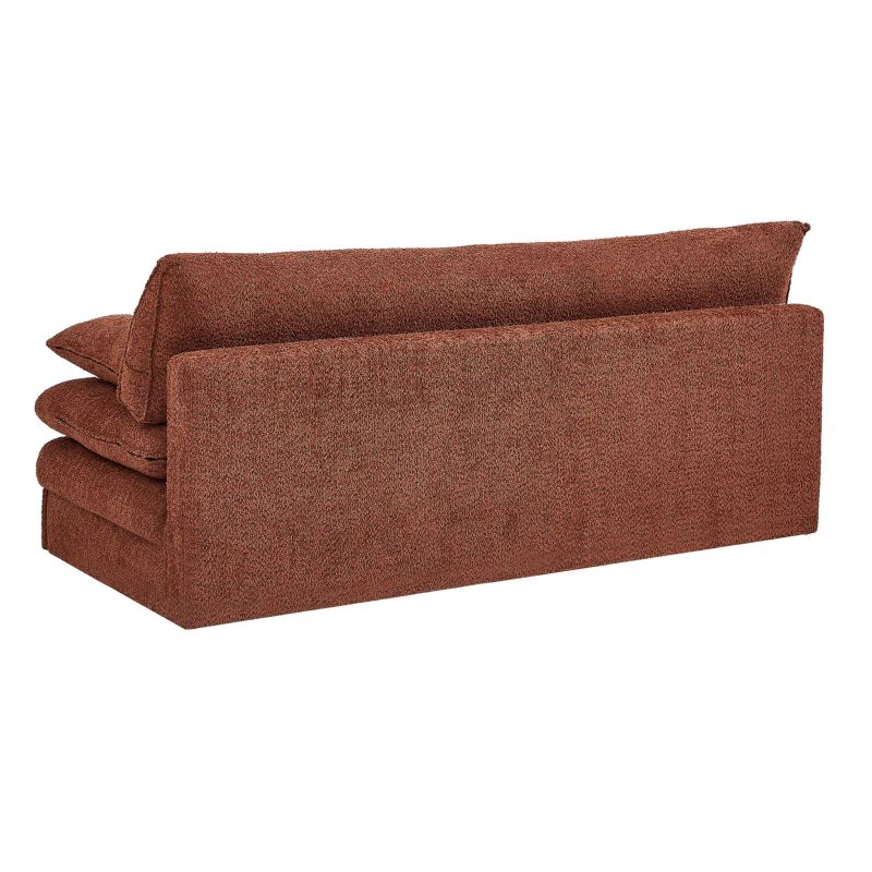 Banquette convertible KIARA 3 places tissu bouclette terracotta