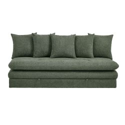 Banquette convertible MAORA 3 places tissu bouclette vert