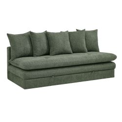 Banquette convertible MAORA 3 places tissu bouclette vert