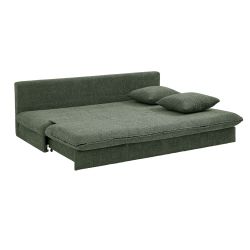 Banquette convertible MAORA 3 places tissu bouclette vert