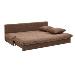 Banquette convertible MAORA 3 places tissu bouclette marron