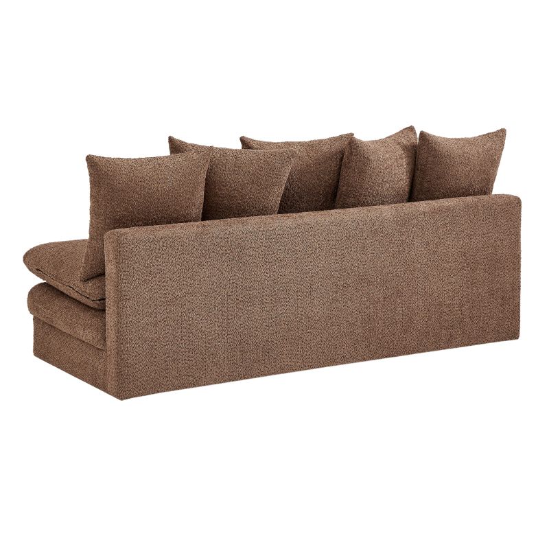 Banquette convertible MAORA 3 places tissu bouclette marron