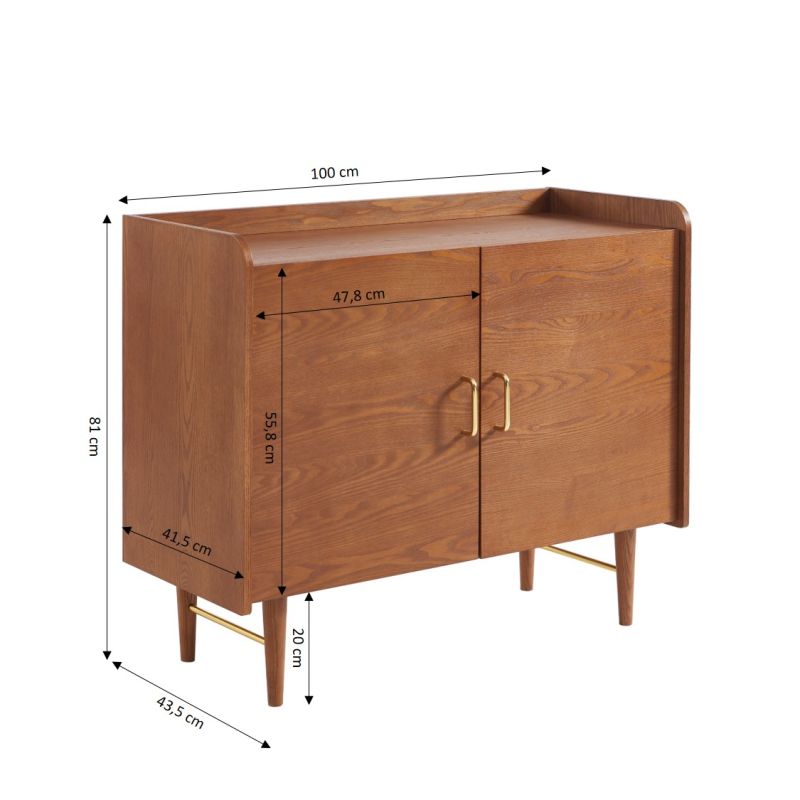 Buffet TWIGGY placage frêne 2 portes 100cm