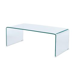 Table basse GINZAverre trempé transparent 120cm