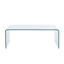 Table basse GINZAverre trempé transparent 120cm
