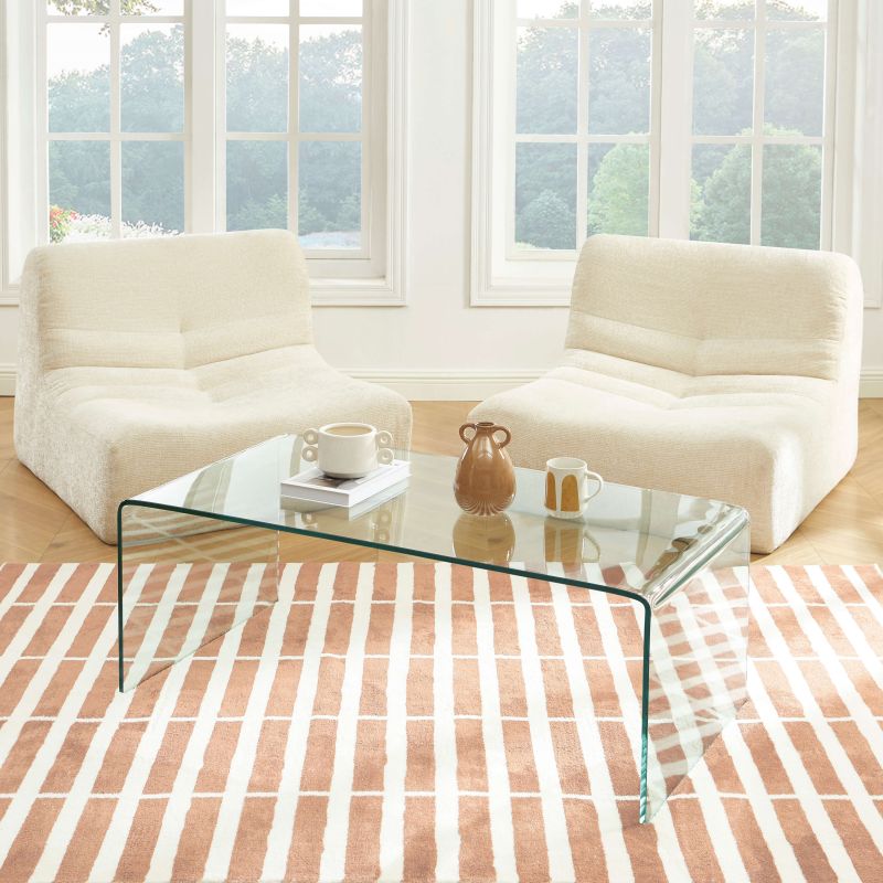 Table basse GINZAverre trempé transparent 120cm