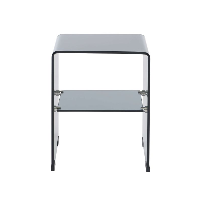 Lot de 2 tables de chevet GINZA verre trempé noir