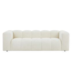 Canapé droit fixe TASTA 3 places tissu beige