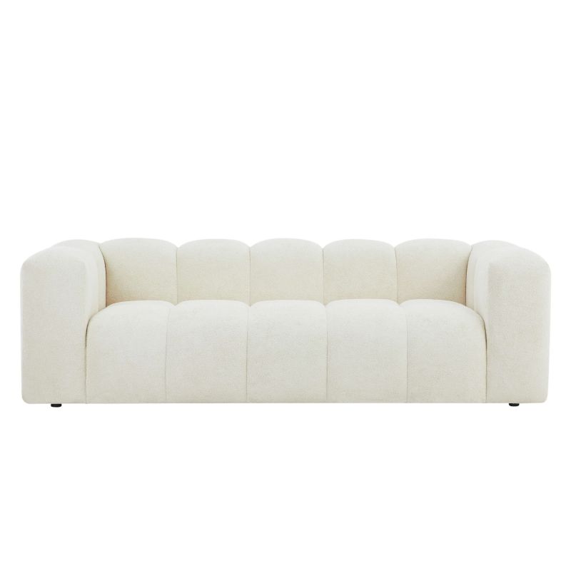 Canapé droit fixe TASTA 3 places tissu beige