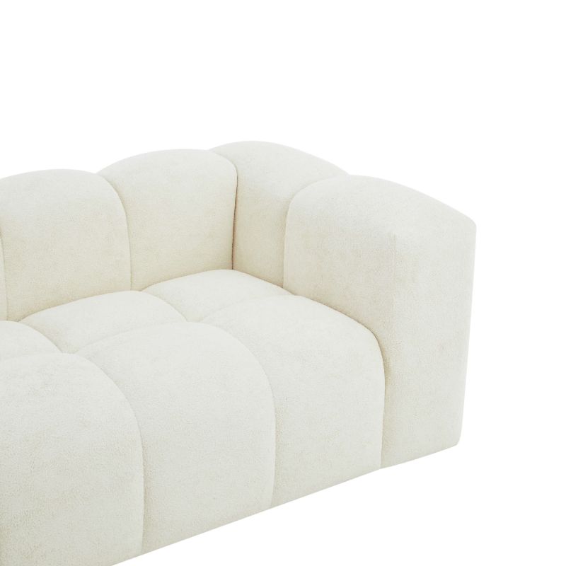 Canapé droit fixe TASTA 3 places tissu beige