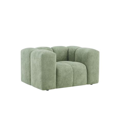 Fauteuil fixe TASTA 1 place tissu vert olive
