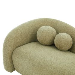 Canapé droit fixe BACALA 3 places tissu chenille vert kaki