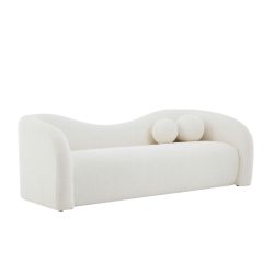 Canapé droit fixe BACALA 3 places tissu chenille beige