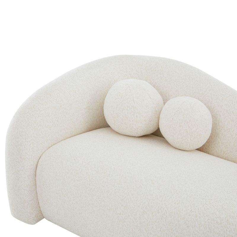 Canapé droit fixe BACALA 3 places tissu chenille beige