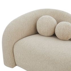 Canapé droit fixe BACALA 3 places tissu chenille taupe