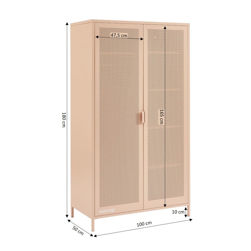 Armoire PANTONE métal rose blush 2 portes