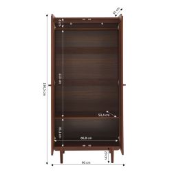 Armoire LEON noyer et cannage 2 portes h190cm