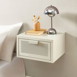 Table de chevet murale PANTONE métal beige sable 40cm