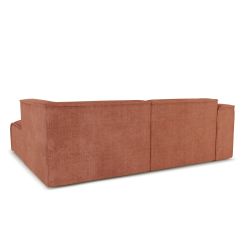 Canapé d'angle droit fixe NUNA 4 places tissu terracotta