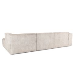 Canapé d'angle droit fixe NUNA 5/6 places tissu beige