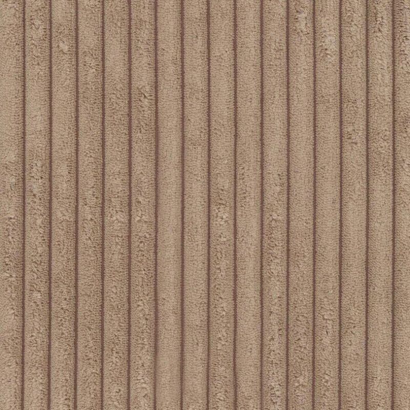 Canapé d'angle droit fixe NUNA 5/6 places velours côtelé marron