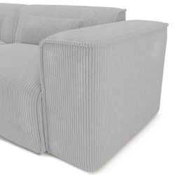 Canapé d'angle gauche fixe NUNA 5/6 places velours côtelé gris