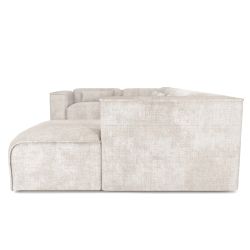 Canapé panoramique fixe NUNA 7 places chaise droite tissu beige