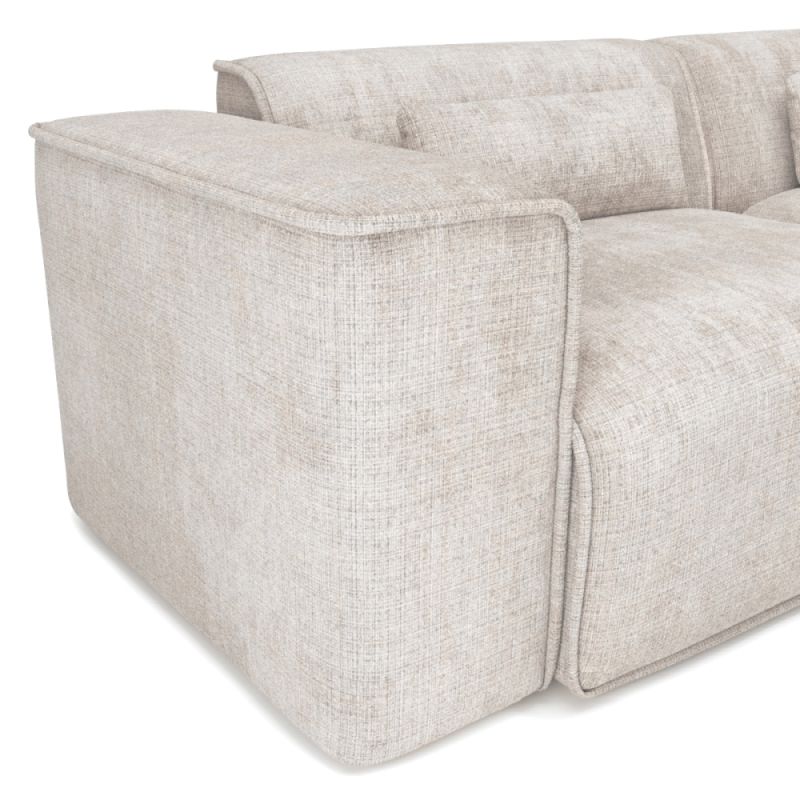 Canapé panoramique fixe NUNA 7 places chaise droite tissu beige